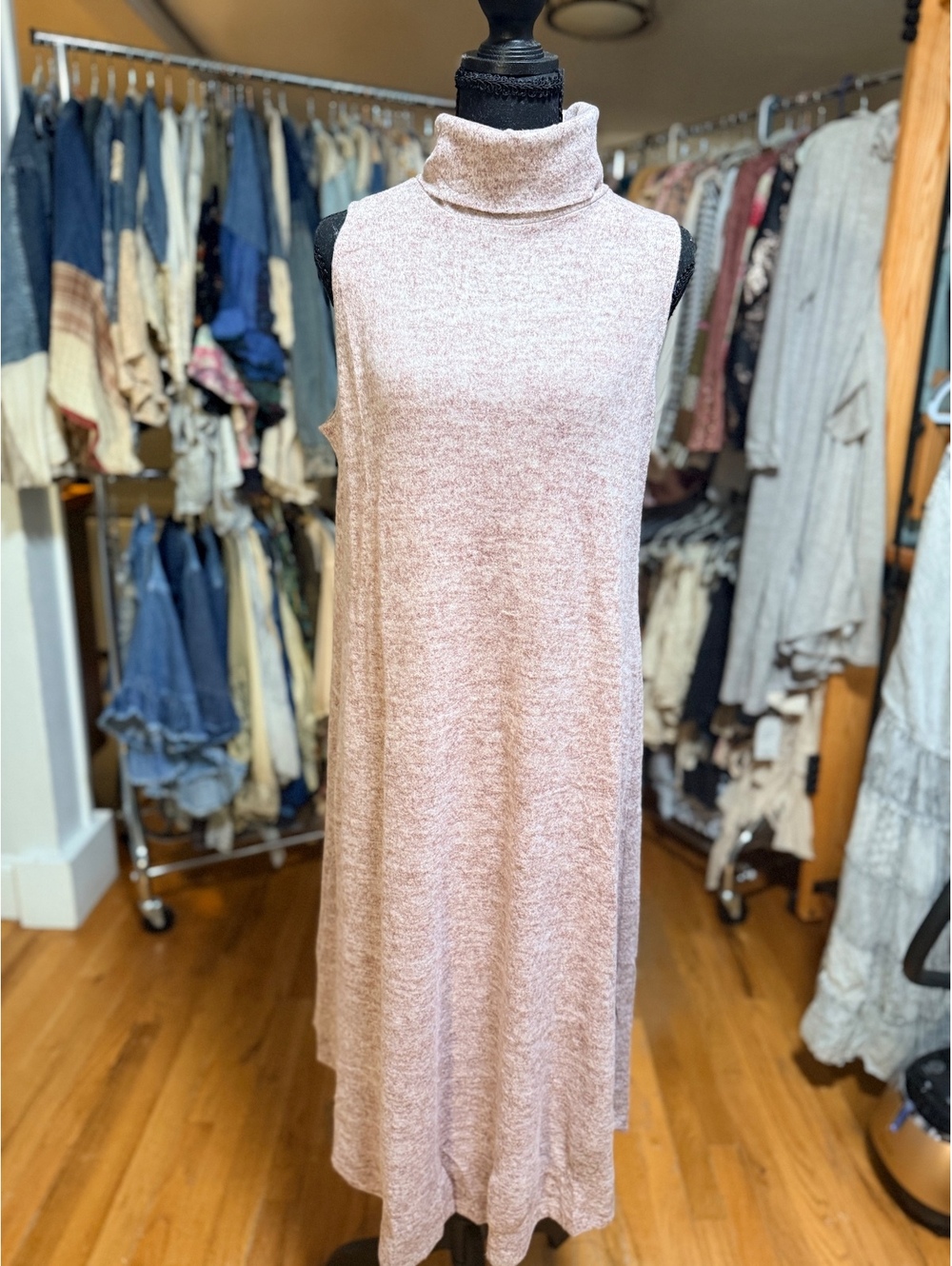 DEAR SCARLETT Glam Set Turtleneck Sleeveless Midi Dress & Cardigan Wine NWT M - Picture 6 of 9